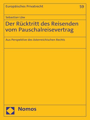 cover image of Der Rücktritt des Reisenden vom Pauschalreisevertrag